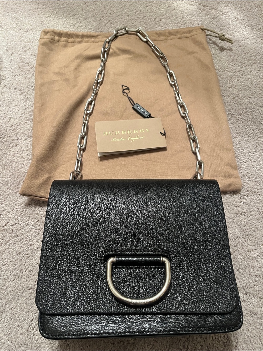 Small Burberry D-Ring Leather Bag - Picture 1 of 12